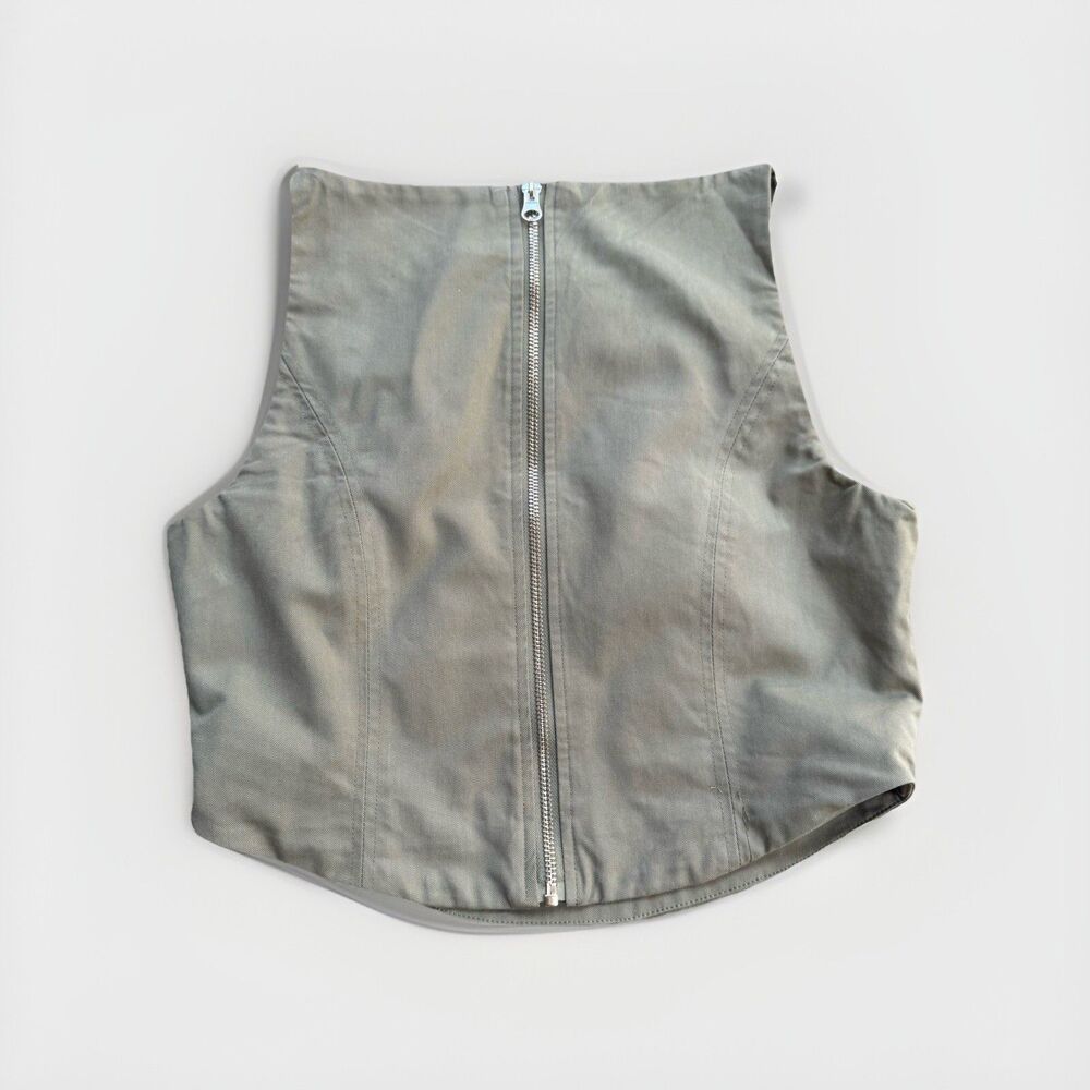 WAYF Green Two-piece Set Cropped Vest W back Zip & Wide-leg Oversized Pants Sz S - Picture 4 of 16